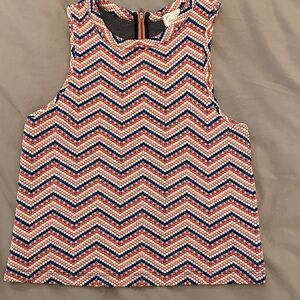 Chevron Sleeveless Tank Top - Red and Blue